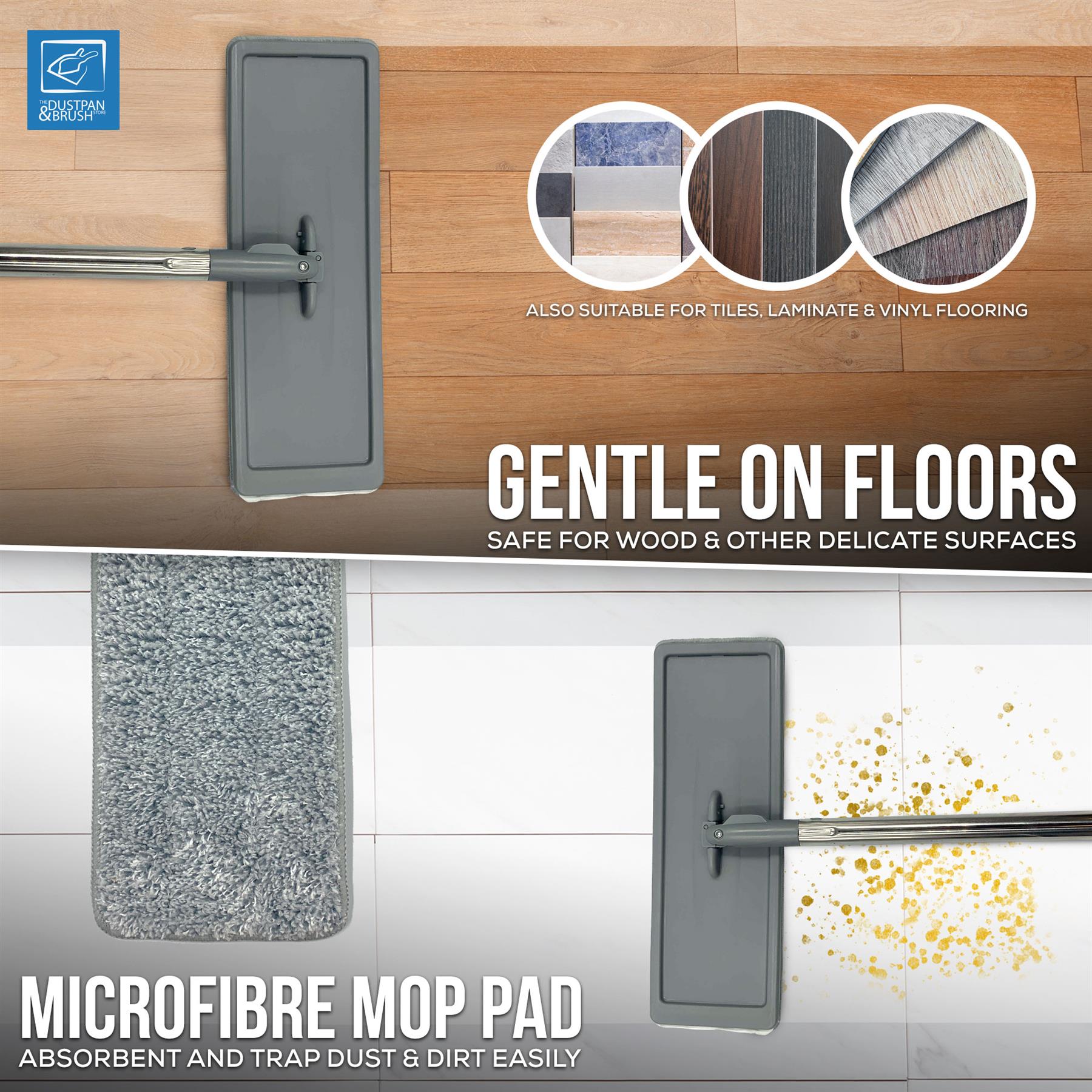 Magic Wash & Dry Flat Mop and Bucket Set – Compact Floor Cleaning - The Dustpan and Brush Store