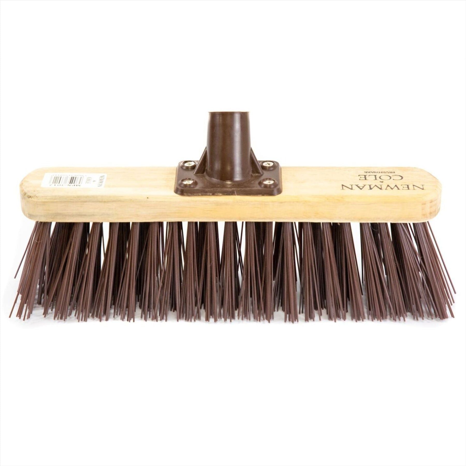 Newman and Cole 12" Stiff Synthetic Broom Head with Plastic Bracket Supplied with Handle