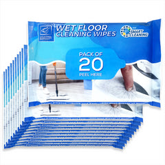 200 Wet Floor Cleaning Wipes - 10 Packs of 20