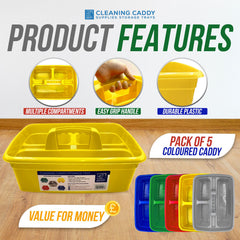 Cleaning Caddy Storage Trays with Handles – Pack of 5