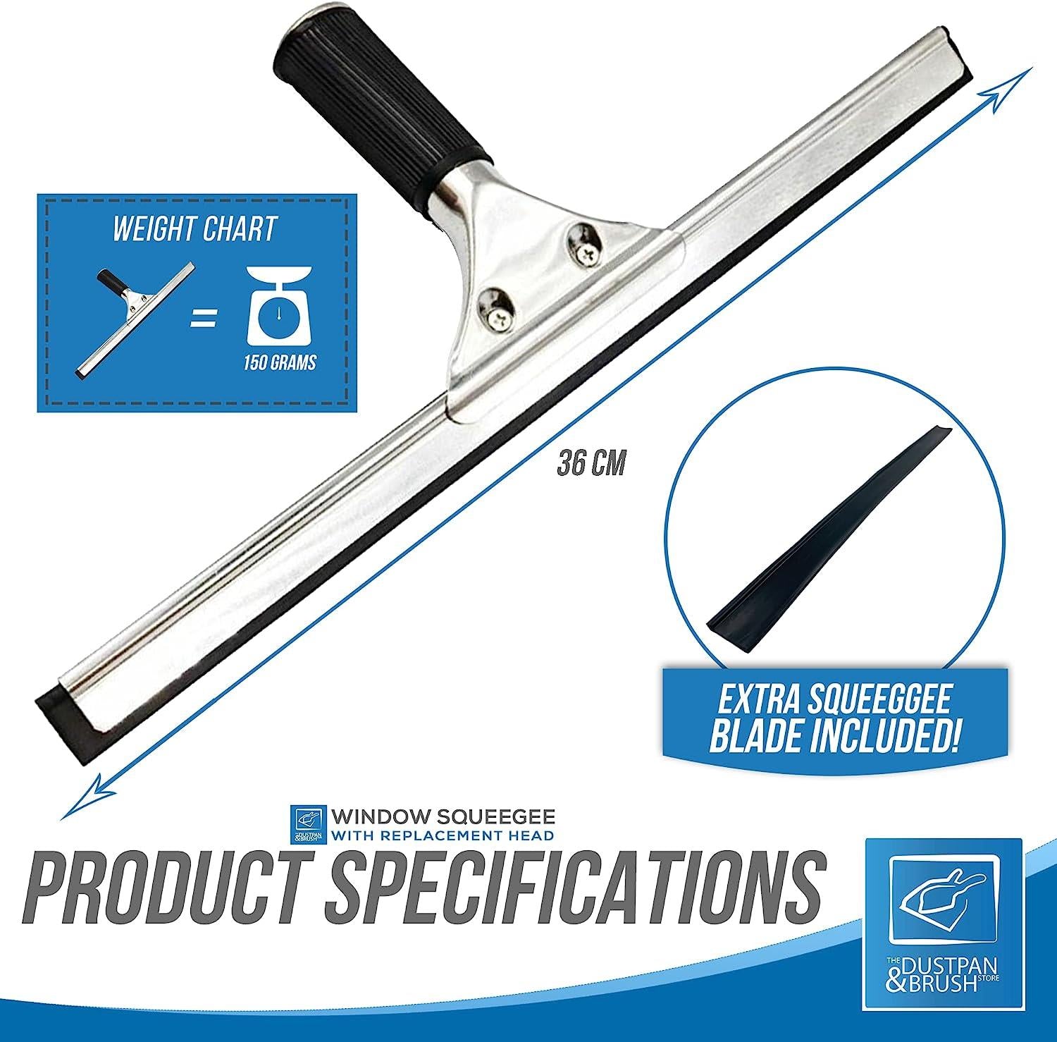 14" Stainless Steel Squeegee & Replacement Rubber