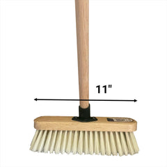 11" Soft Cream Sweeping Brush Synthetic Indoor Broom with Handle