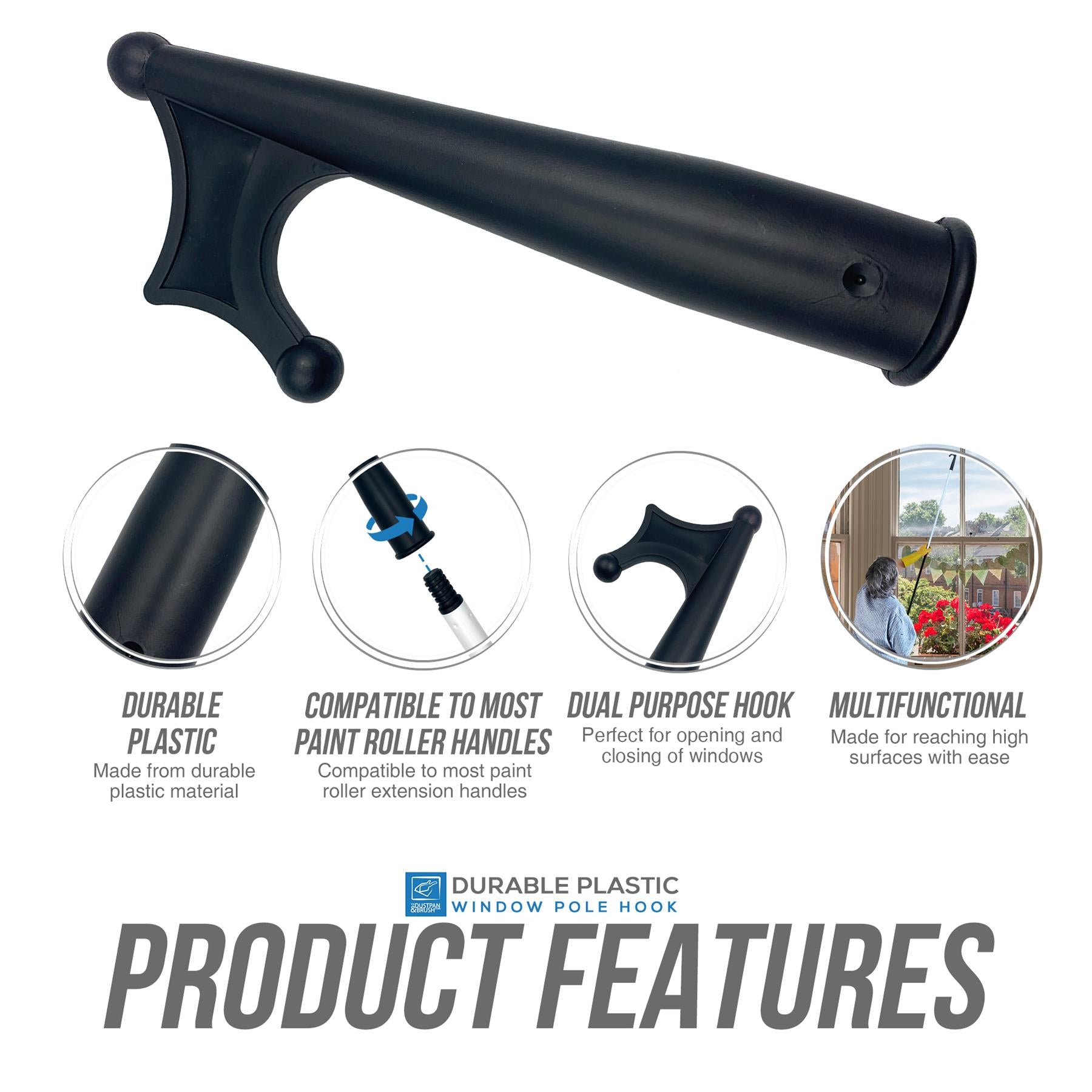 Boat Hook Replacement Head | Plastic Push & Pull Hook