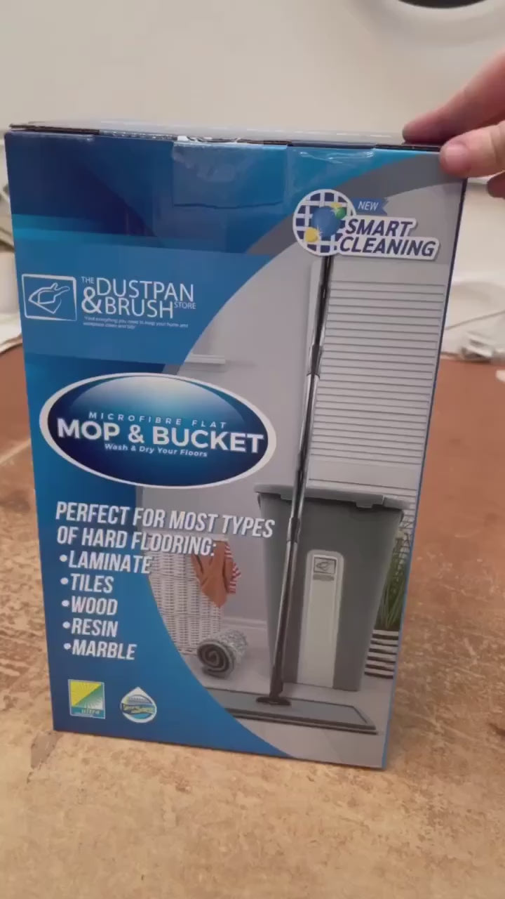 Magic Wash & Dry Flat Mop and Bucket Set – Compact Floor Cleaning