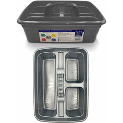 Silver Plastic Caddy Cleaners Carry All Storage Tote Tray Basket for Bottles etc