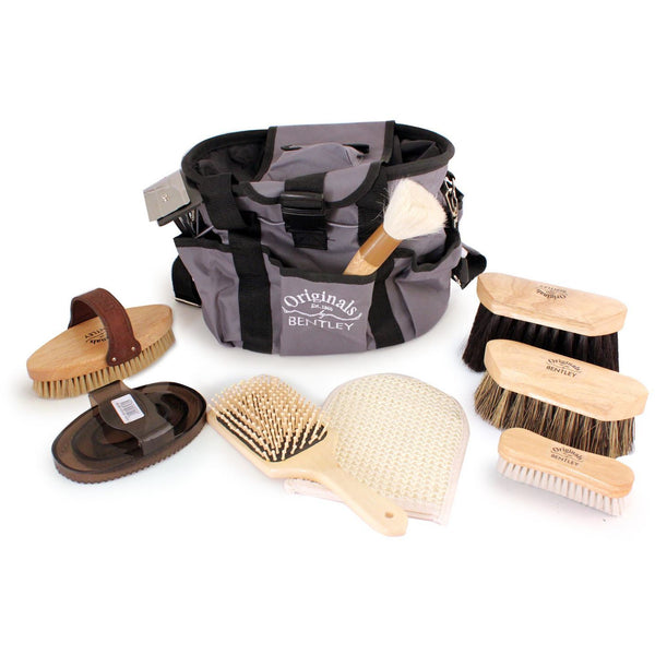 Bentley Deluxe Original Wooden 10Pc Horse Grooming Brushes Kit Set - The Dustpan and Brush Store