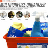 Red Plastic Caddy Cleaners Carry All Storage Tote Tray Basket for Bottles etc