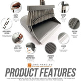 TDBS Pro Boxed Long Handled Grey Dustpan & Brush