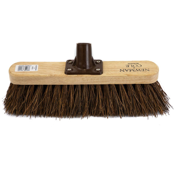 Newman and Cole 12" Natural Bassine Broom Head with Plastic Socket - The Dustpan and Brush Store