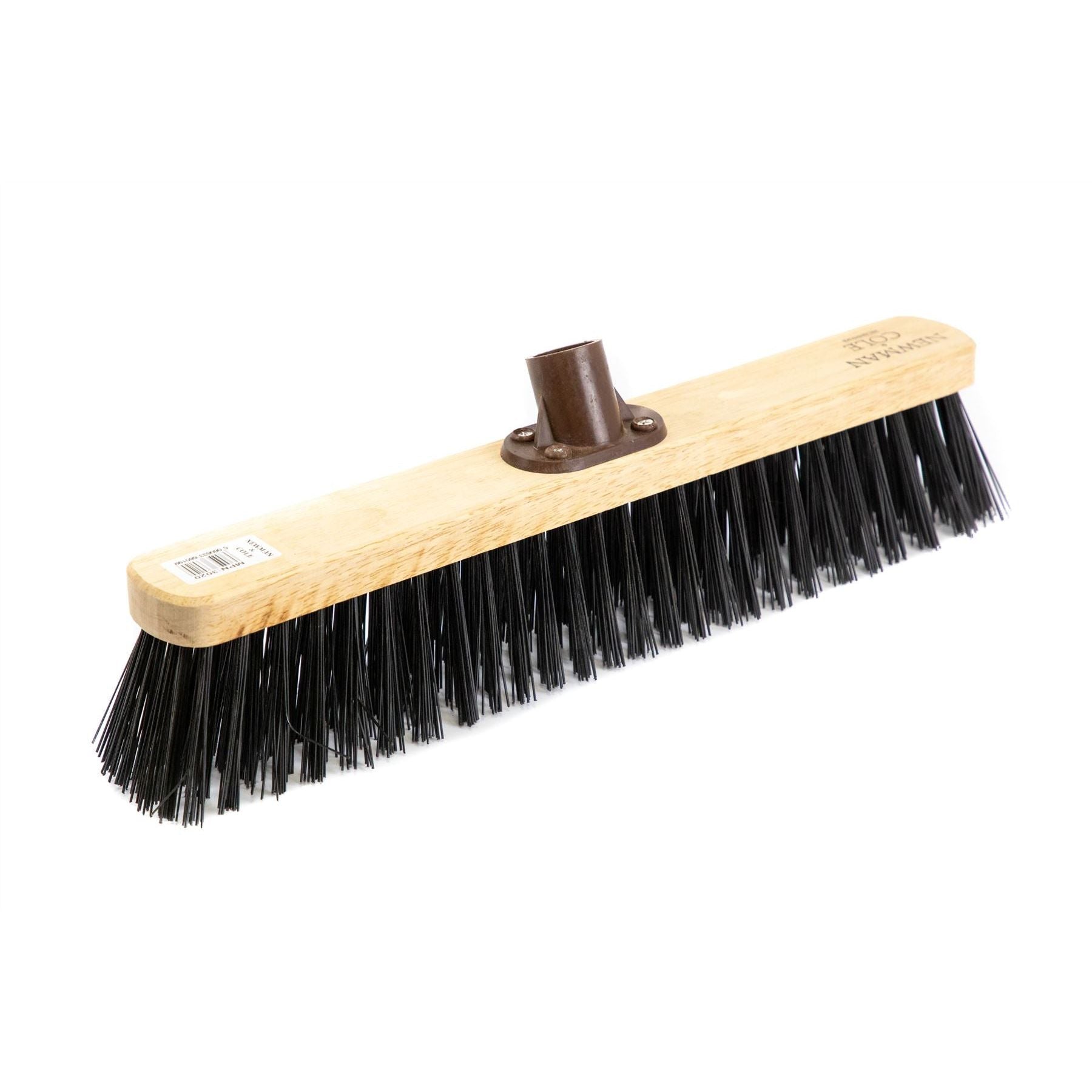 Newman and Cole 18" Stiff Synthetic Broom Head with Plastic Socket Supplied with Handle