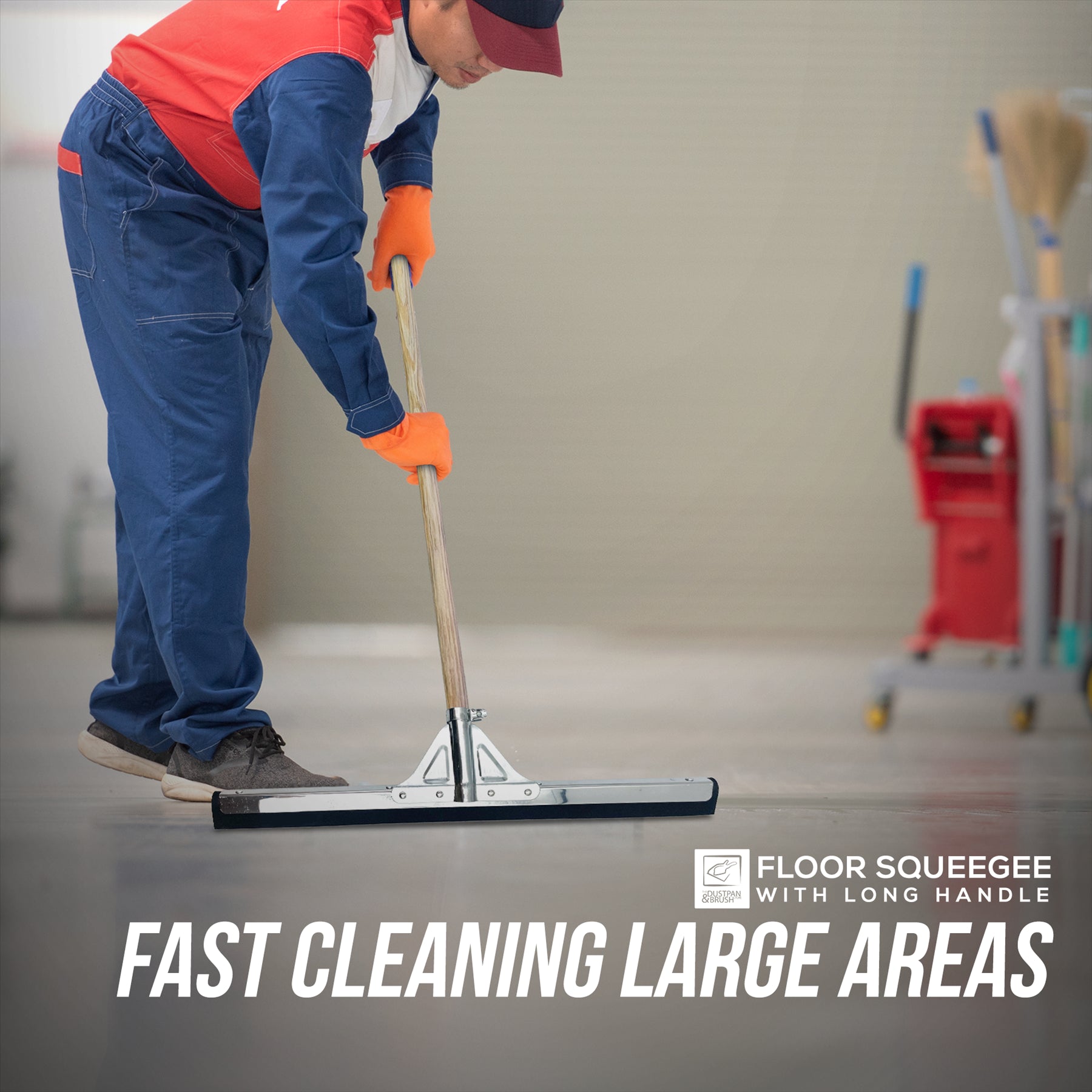 30" Black Moss Foam Floor Squeegee Blade Floor Cleaner For Uneven Surfaces Tiles