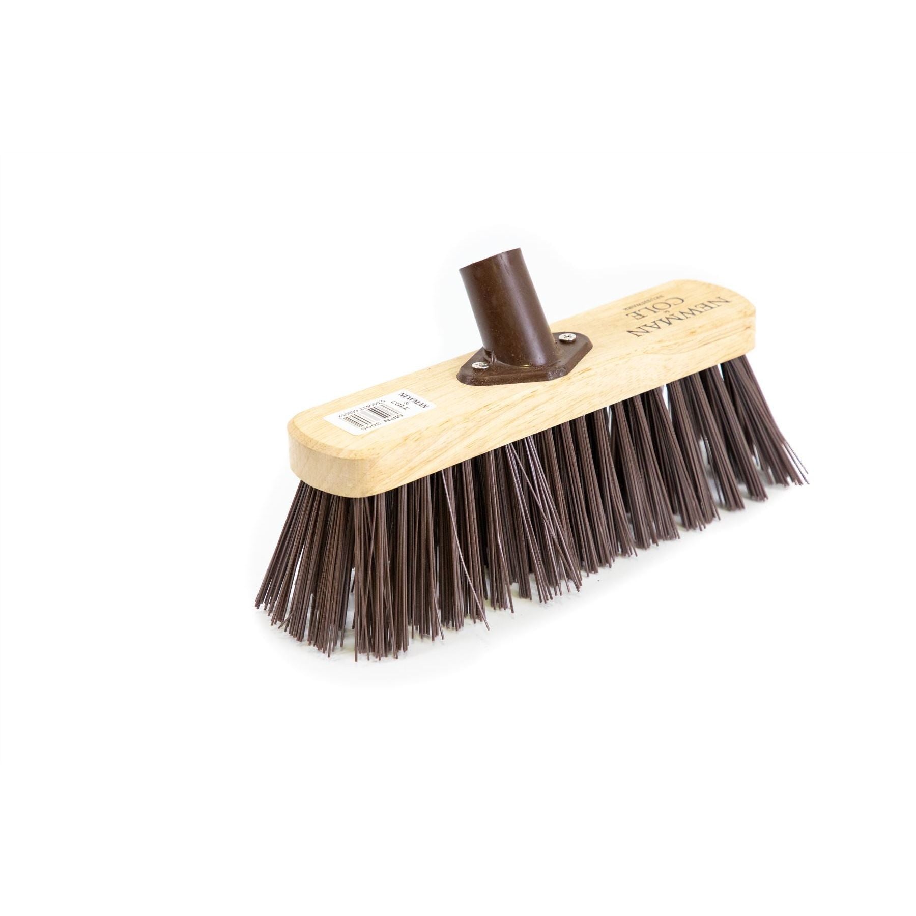 Newman and Cole 10" Stiff Synthetic Broom Head with Plastic Socket Supplied with Handle