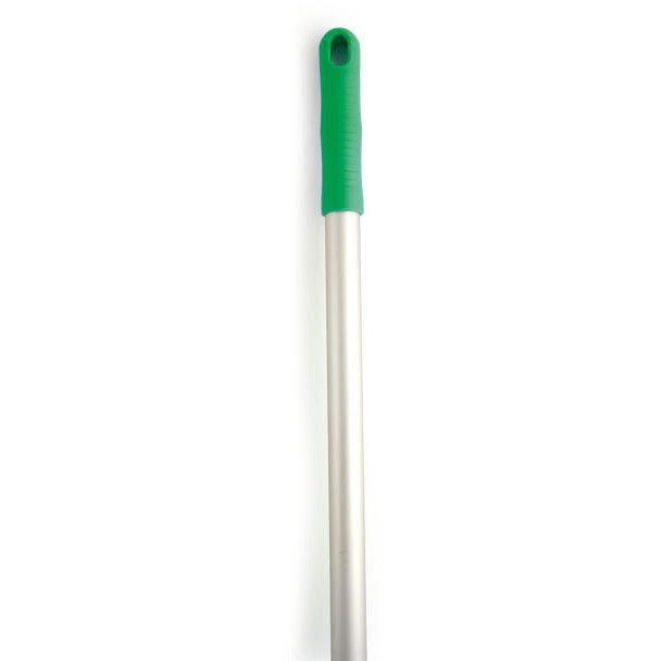 Green Aluminium Colour Coded Screw Fit Metal Hygiene Brush Mop Handle - 101209 - The Dustpan and Brush Store