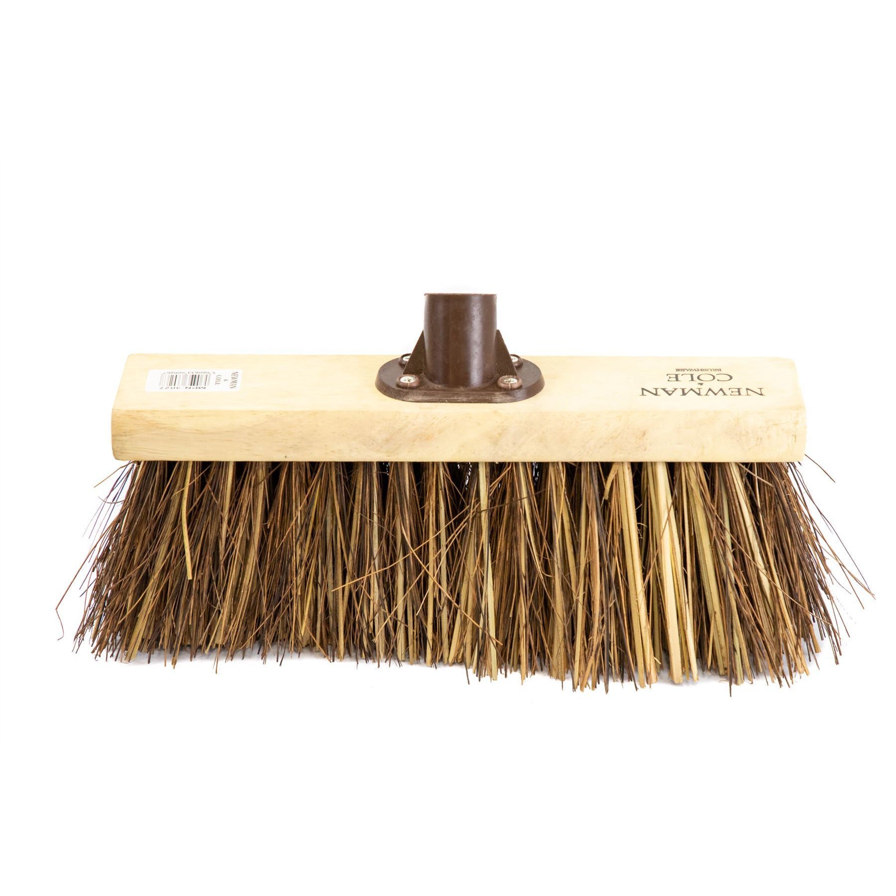 Newman and Cole 13" Bass & Cane Flat Broom Head with Plastic Socket - The Dustpan and Brush Store