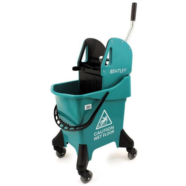 Green Large Heavy Duty Ergo 31L Kentucky Mop Bucket on Wheels with Wringer - The Dustpan and Brush Store