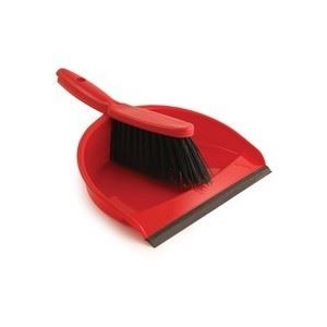 Red Colour Coded Dustpan and Soft Brush - The Dustpan and Brush Store