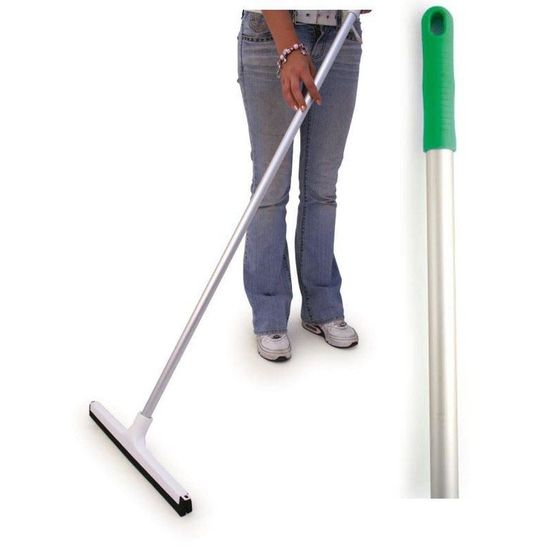 Green 18" Floor Squeegee Colour Coded Food Hygiene Floor Scraper Cleaner and Handle - The Dustpan and Brush Store