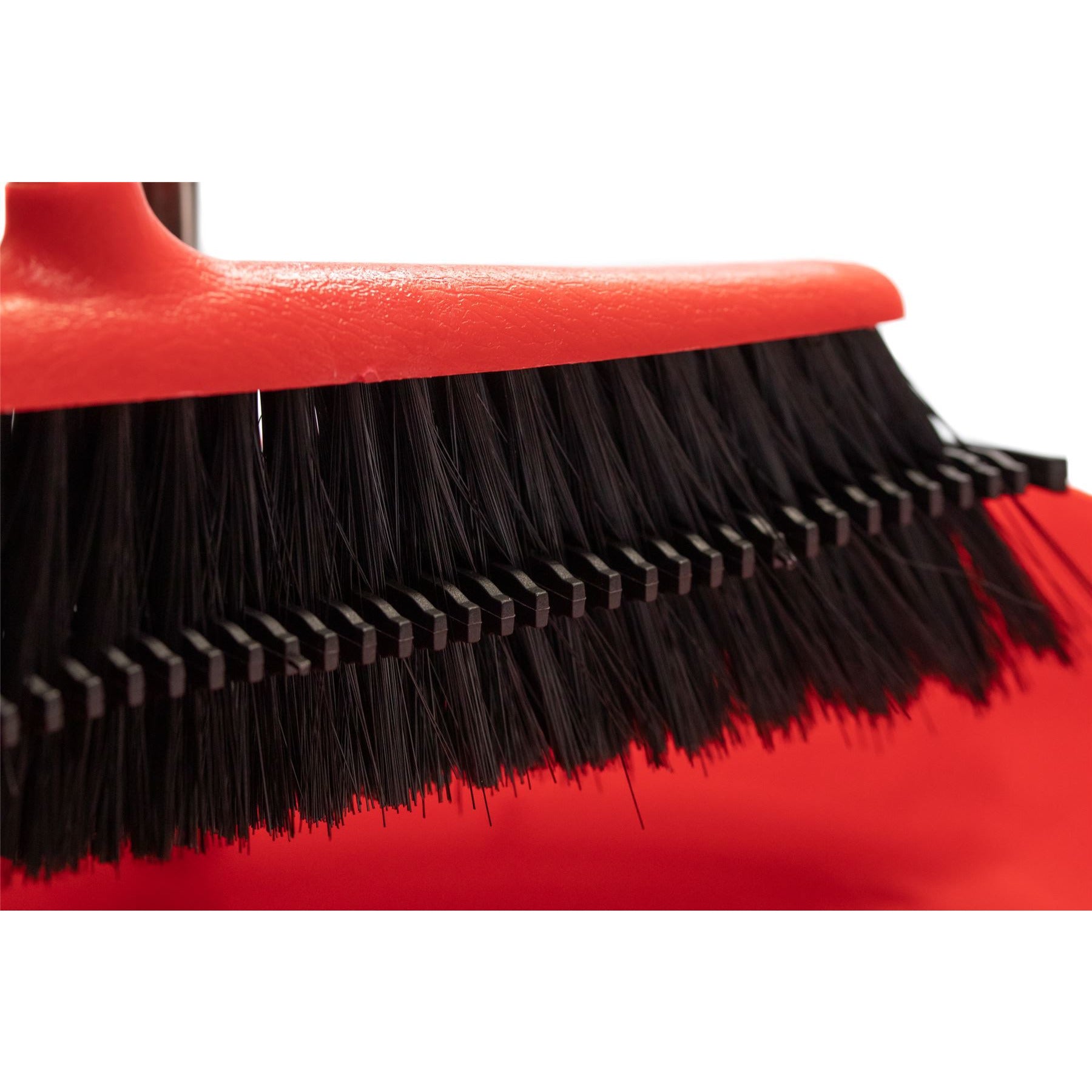 Long Multi Section Handle Dustpan and Brush Set - Red