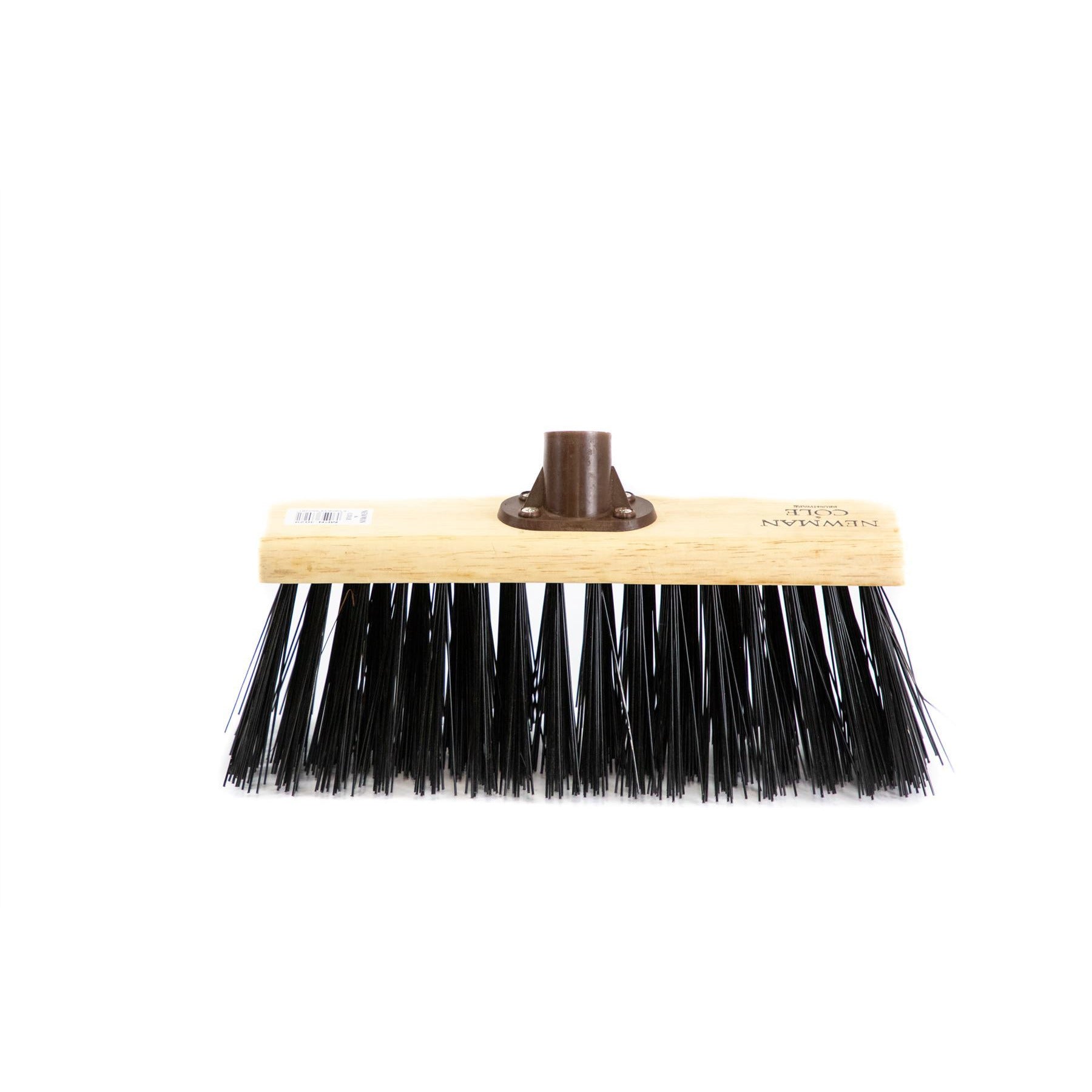 Newman and Cole 13" Synthetic Flat Broom Head with Plastic Socket Supplied with Handle - The Dustpan and Brush Store