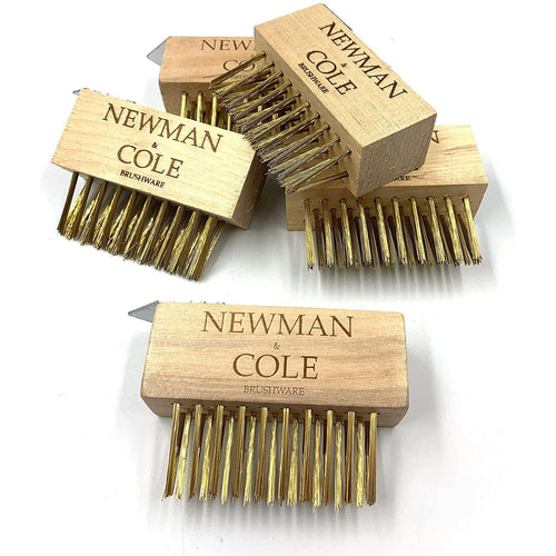 Pack of 5 Newman and Cole Wooden Weed Brush Head with Scraper