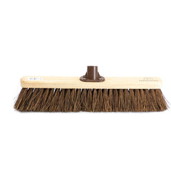 Newman and Cole 18" Natural Bassine Broom Head with Plastic Bracket - The Dustpan and Brush Store