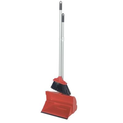 Red Long Handled Dustpan and Brush Colour Coded - The Dustpan and Brush Store