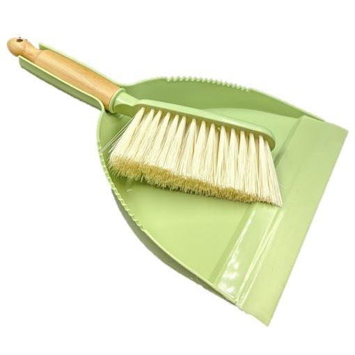 Bamboo Dustpan and Brush Set Green