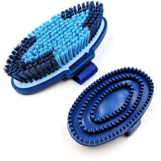 Charles Bentley Slip-Not Equestrian Horse Grooming Cleaning Brush Kit Blue Set