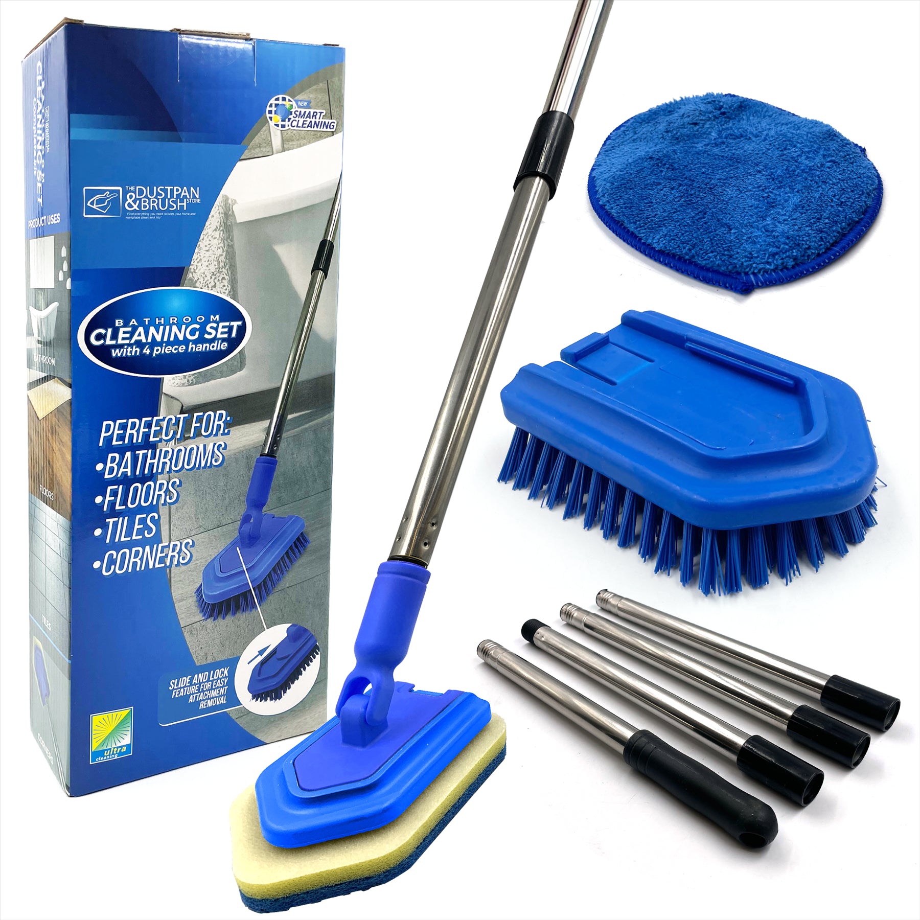 Bathroom Cleaning Set with 4 Piece Handle
