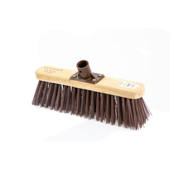 Newman and Cole 12" Stiff Synthetic Broom Head with Plastic Bracket Supplied with Handle - The Dustpan and Brush Store