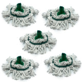 Green 350mm Looped Pure Yarn Cotton Mop with Loop Food Hygiene Colour Coded Pack of 5