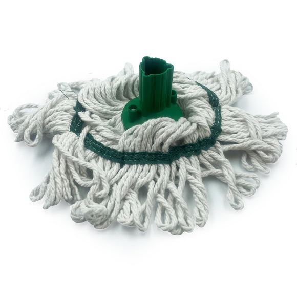 Green 350mm Looped Pure Yarn Cotton Mop with Loop Food Hygiene Colour Coded