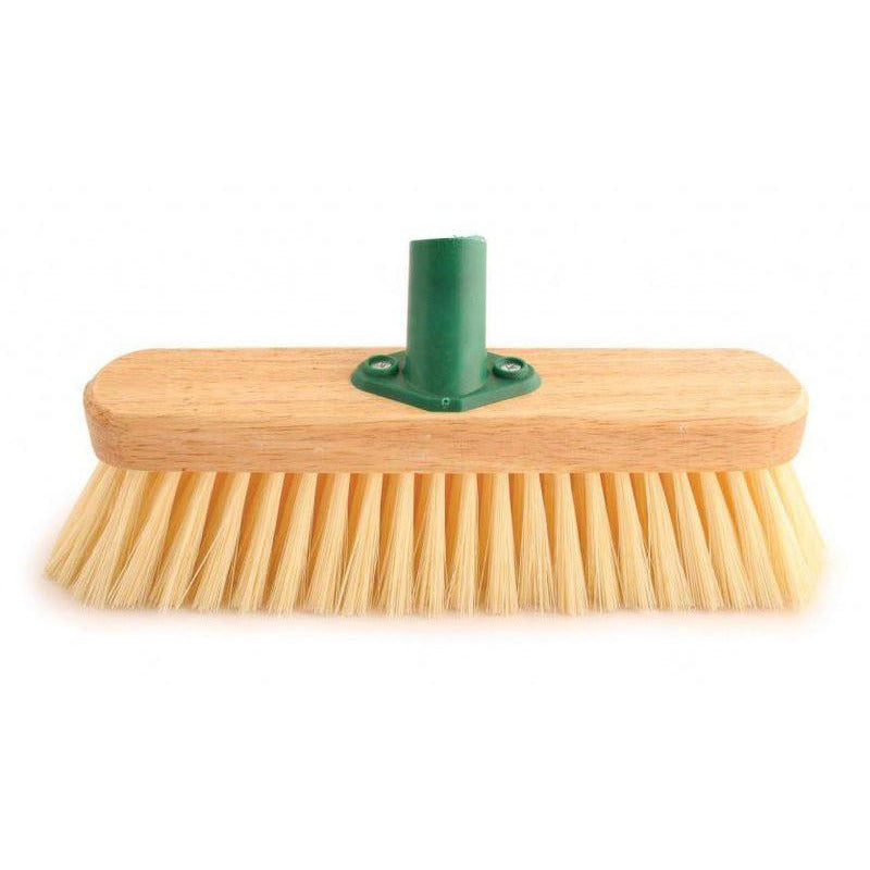 11" Soft Cream Varnished Stock Broom, Soft Sweeping Brush Head - The Dustpan and Brush Store