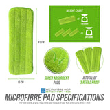Pack of 3 Microfibre Floor Mop Replacement Pads