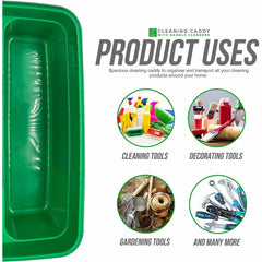 Green Plastic Caddy Cleaners Carry All Storage Tote Tray Basket for Bottles etc