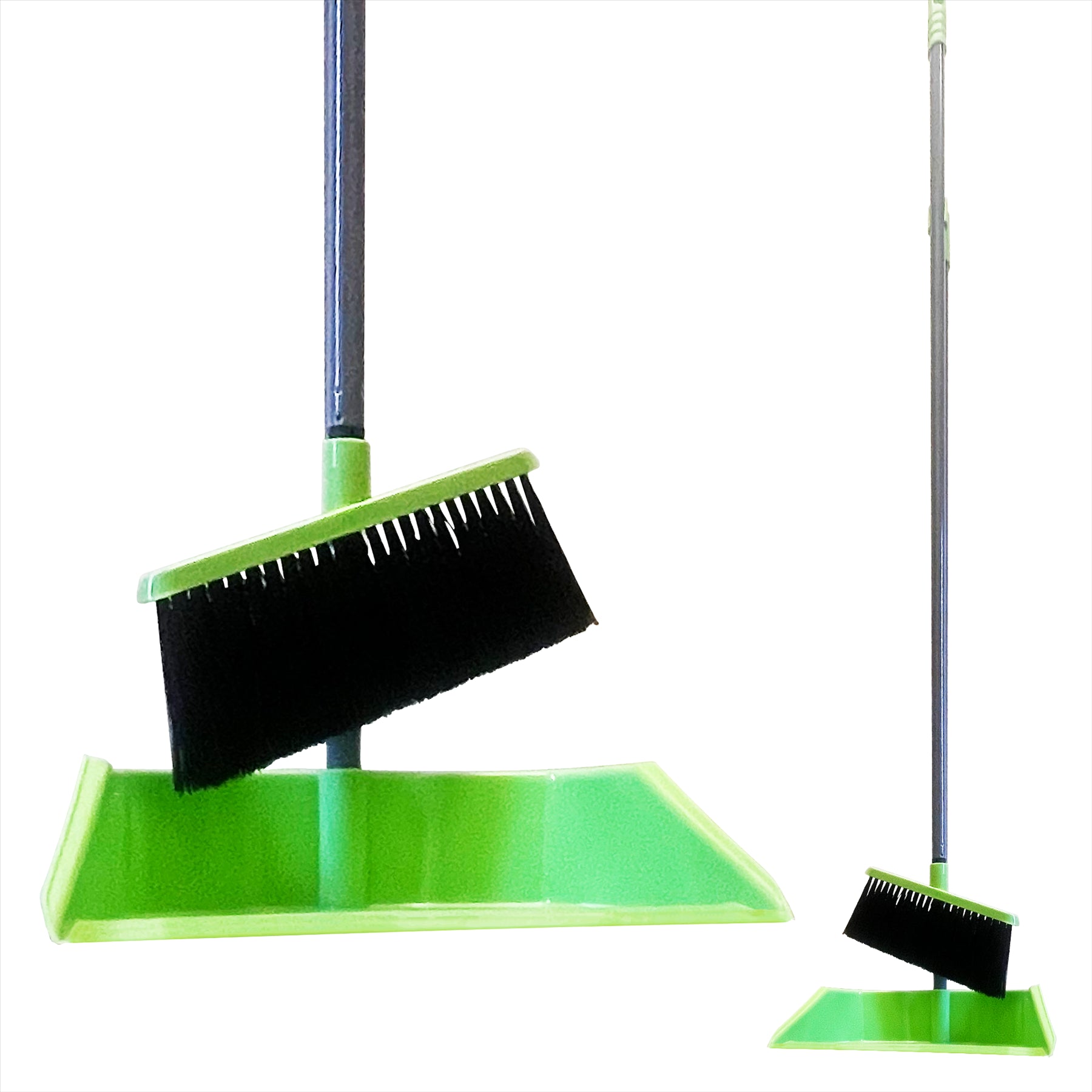 Green Long Handled Dustpan and Brush