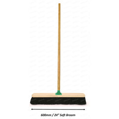 24" (60cm) Soft Coco Warehouse Platform Broom Large Soft Brush - The Dustpan and Brush Store
