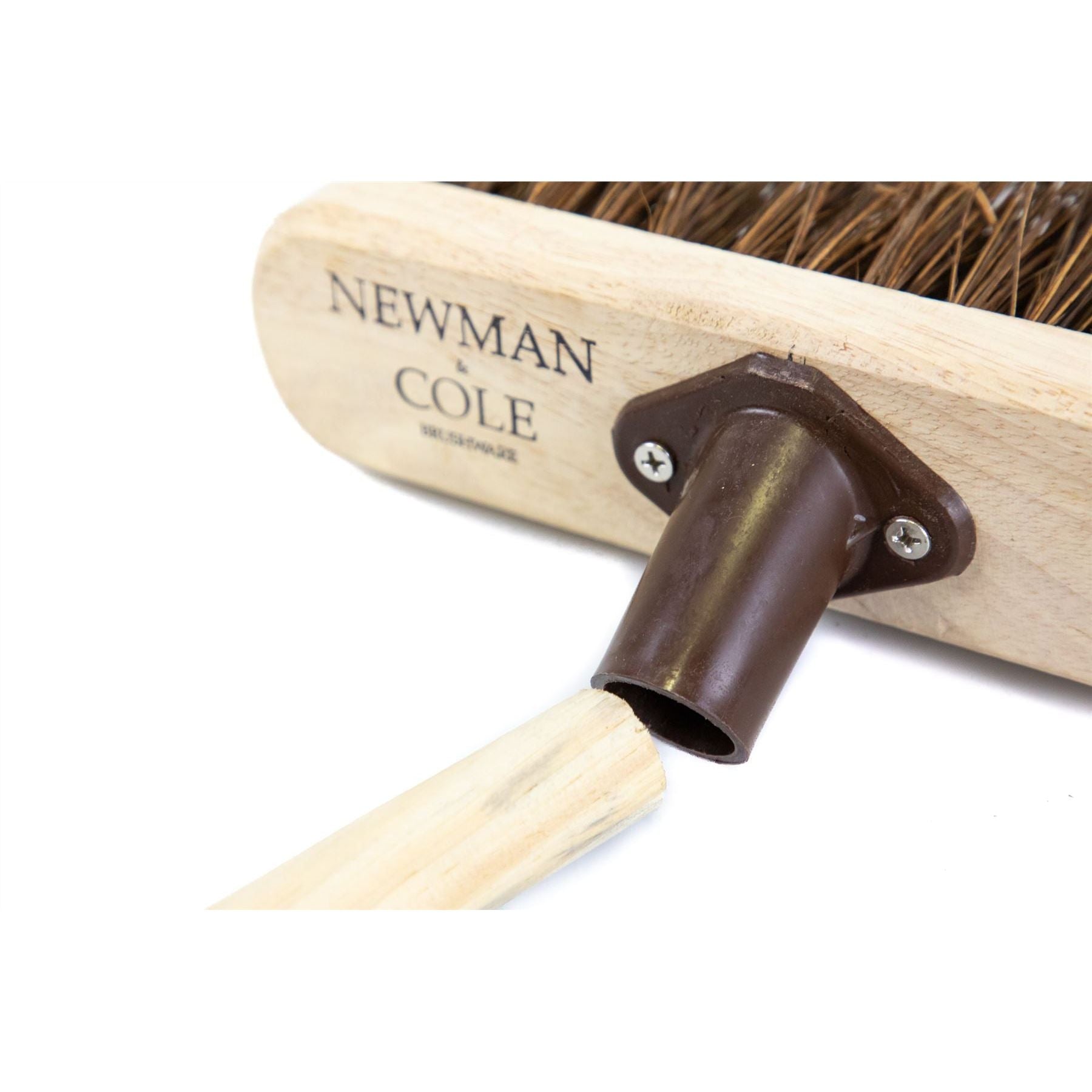 10" Newman and Cole Stiff Natural Bassine Broom Head with Plastic Socket