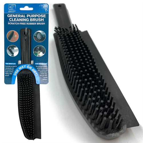 Rubber Hand Brush General Purpose Cleaning Brush With Scratch Free Rubber Bristles Ideal For Pet Hair Removal