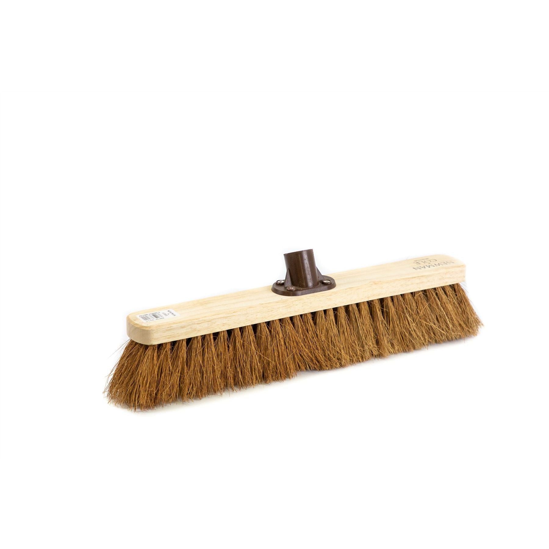 Newman and Cole 18" Natural Coco Broom Head with Plastic Socket Supplied with Handle