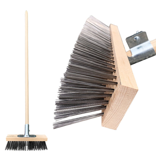 Newman and Cole Wire Broom Head Fitted with Metal Bracket and Supplied with Wooden Handle