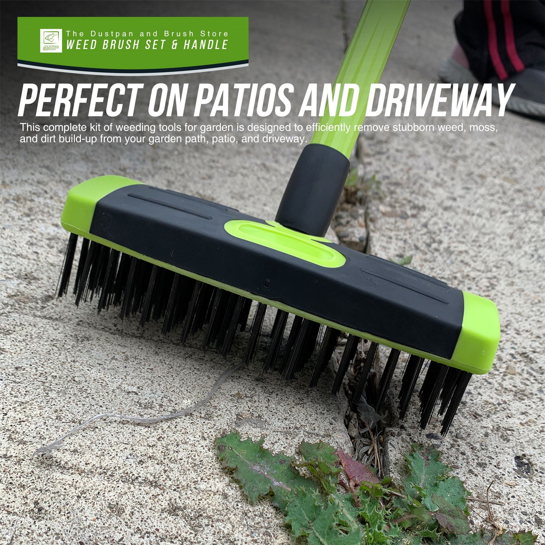 How to remove moss & weeds from block paving with a wire brush 