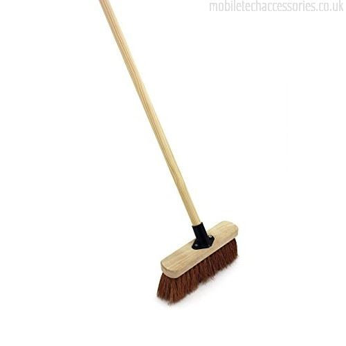 10" Soft Natural Coco Sweeping Brush Broom with Handle - The Dustpan and Brush Store