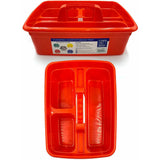 Red Plastic Caddy Cleaners Carry All Storage Tote Tray Basket for Bottles etc