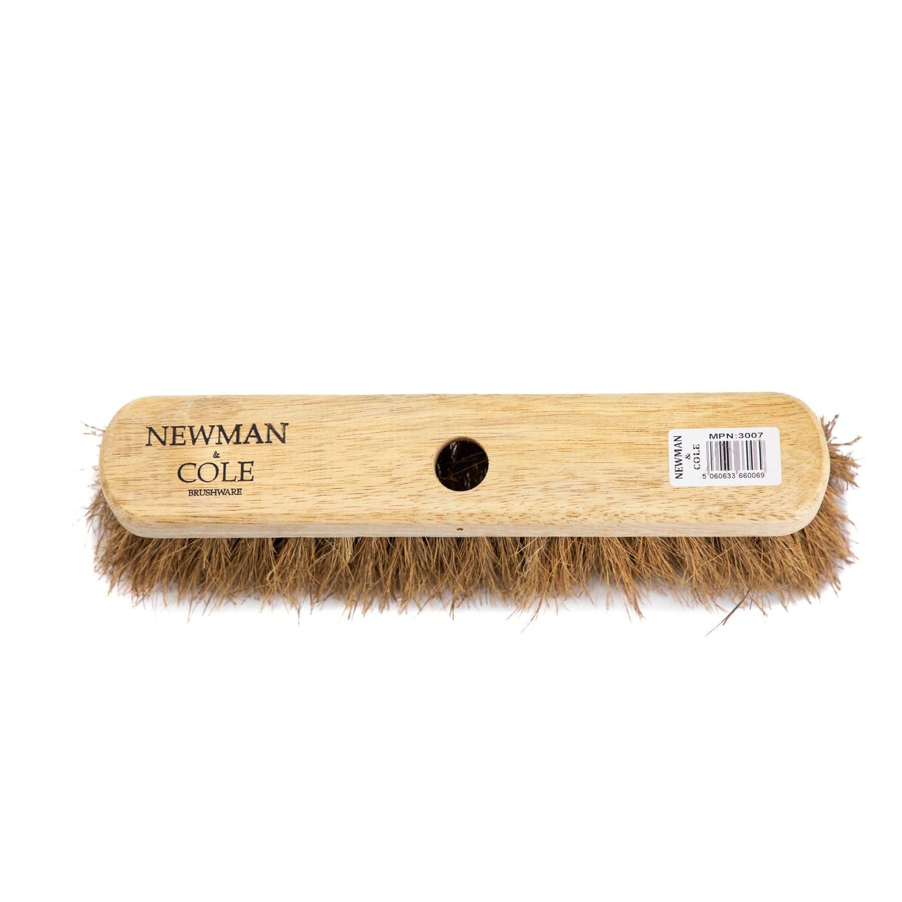 Newman and Cole 12" Natural Coco Broom Head with Hole Supplied with Handle