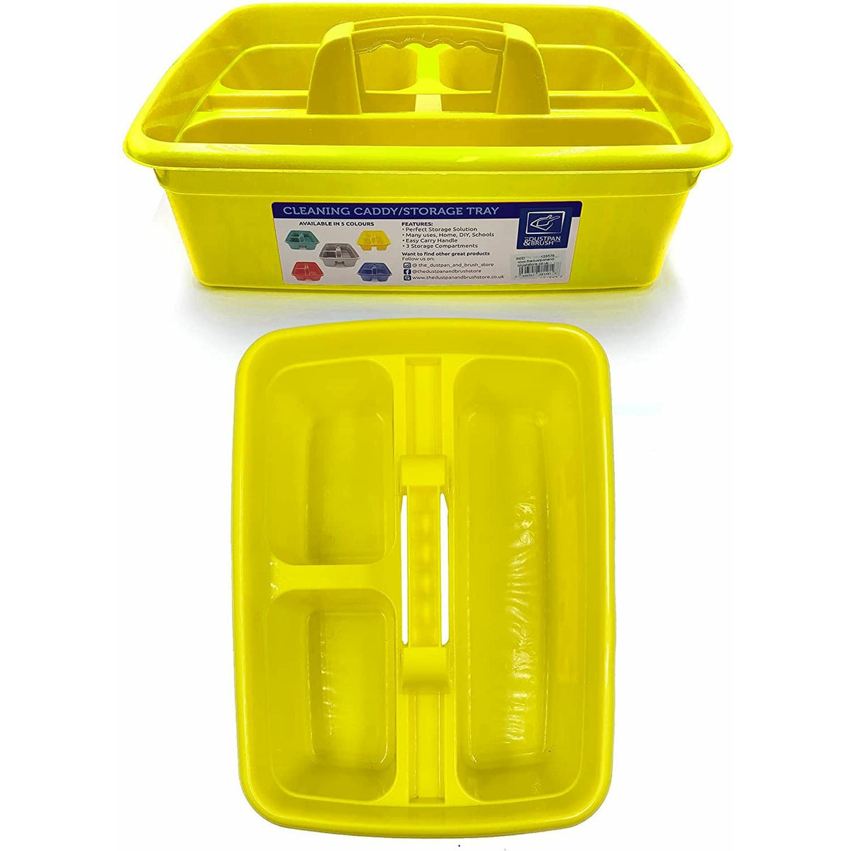 Yellow Plastic Caddy Cleaners Carry All Storage Tote Tray Basket for Bottles etc