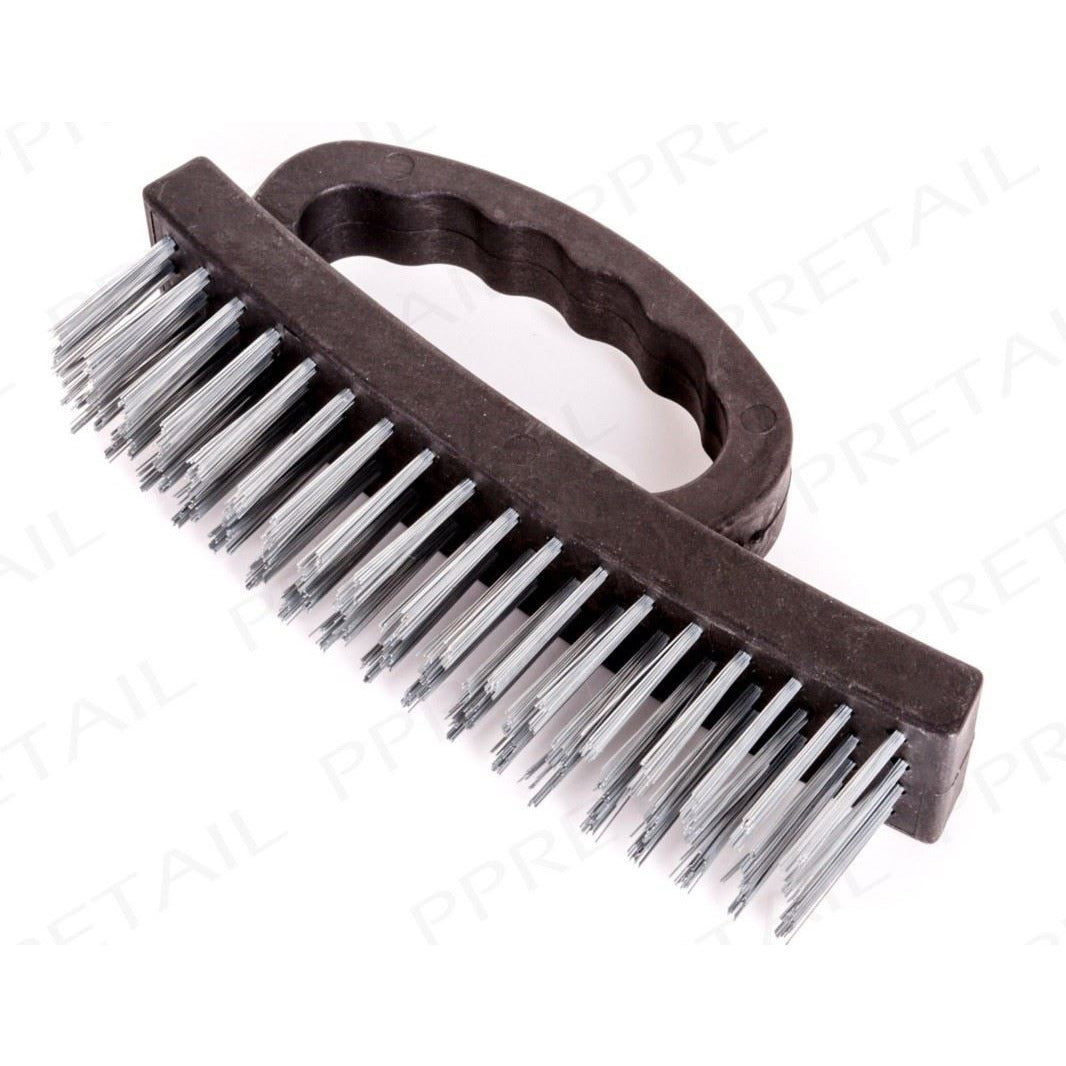 Wire Scrubbing Brush with D Grip Handle and Strong Metal Bristles - The Dustpan and Brush Store