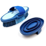 Charles Bentley Slip-Not Equestrian Horse Grooming Cleaning Brush Kit Blue Set