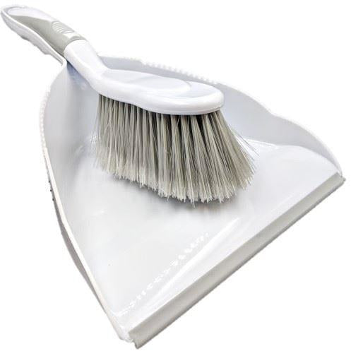 Deluxe Dustpan and Brush Set in Grey