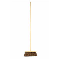 Newman and Cole 10" Natural Bassine Broom Head with Hole Supplied with Handle